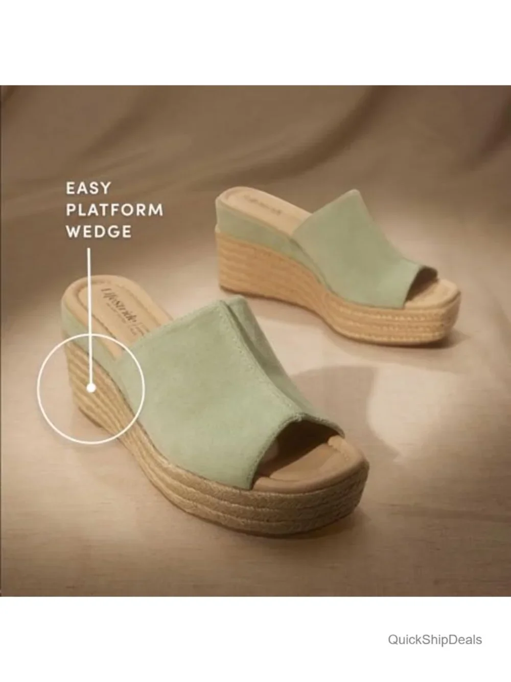 Espadrille Wedge Sandals with Soft System Comfort Technology - Slip-On Platform